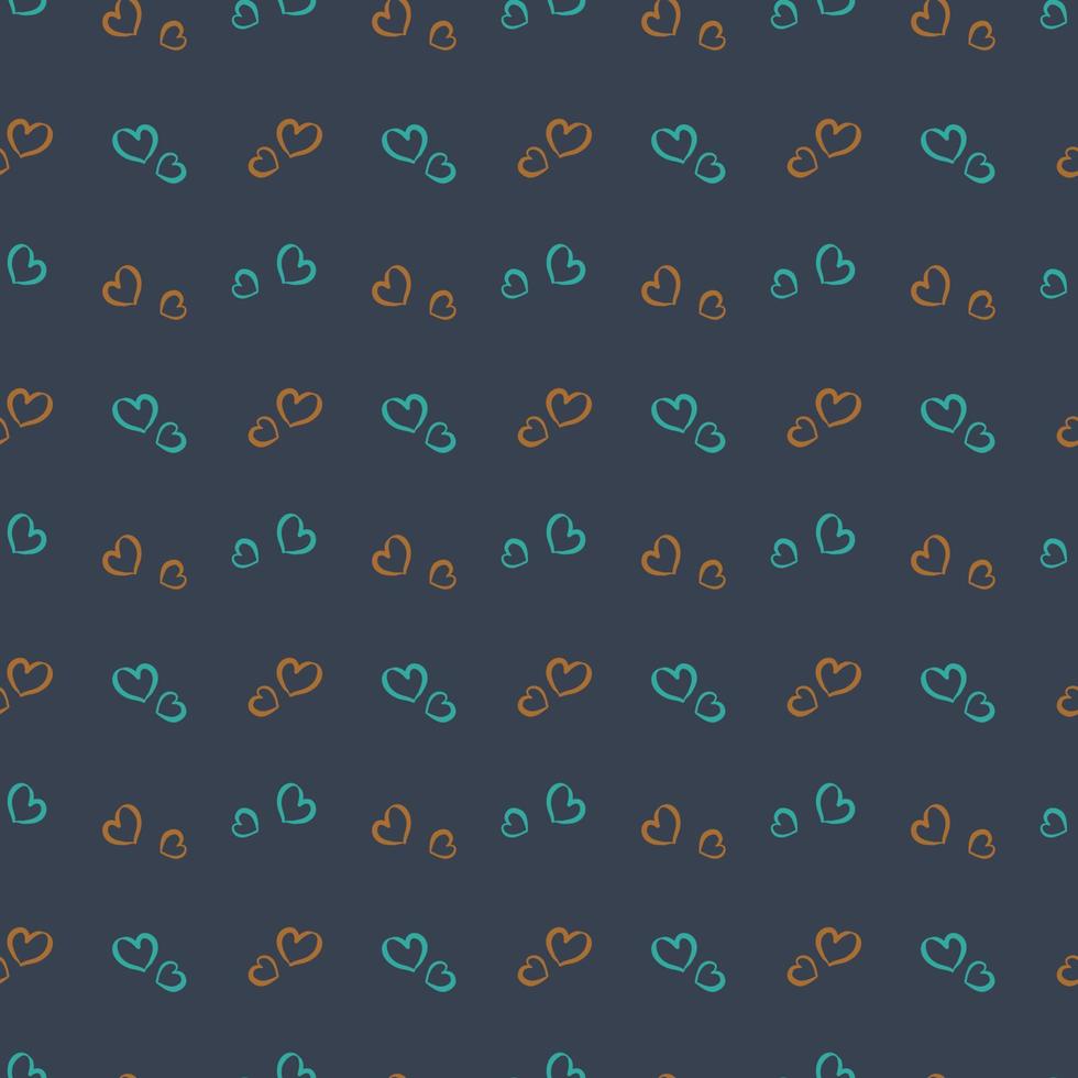 Seamless pattern with hand drawn hearts vector