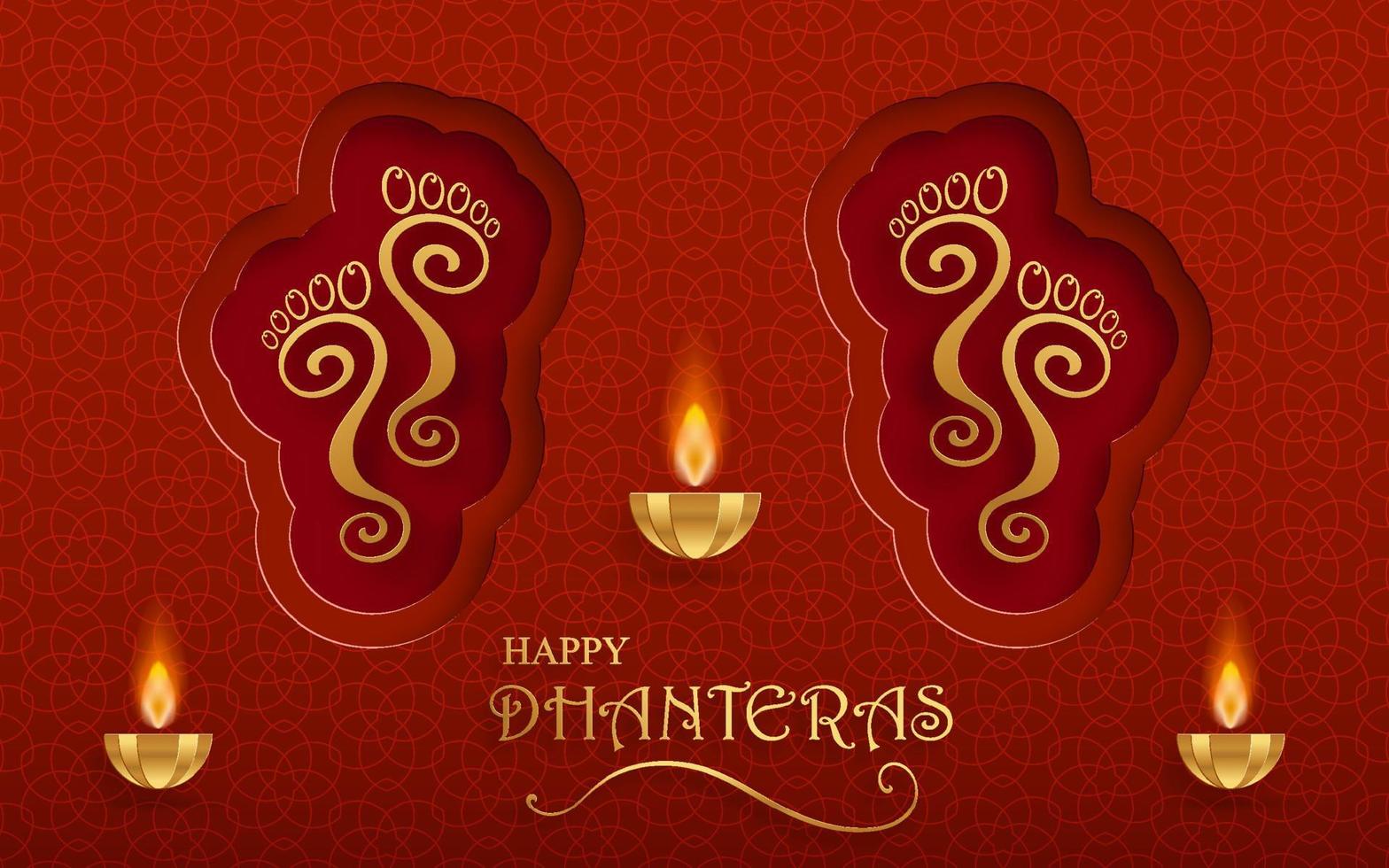 Happy dhanteras festival card vector