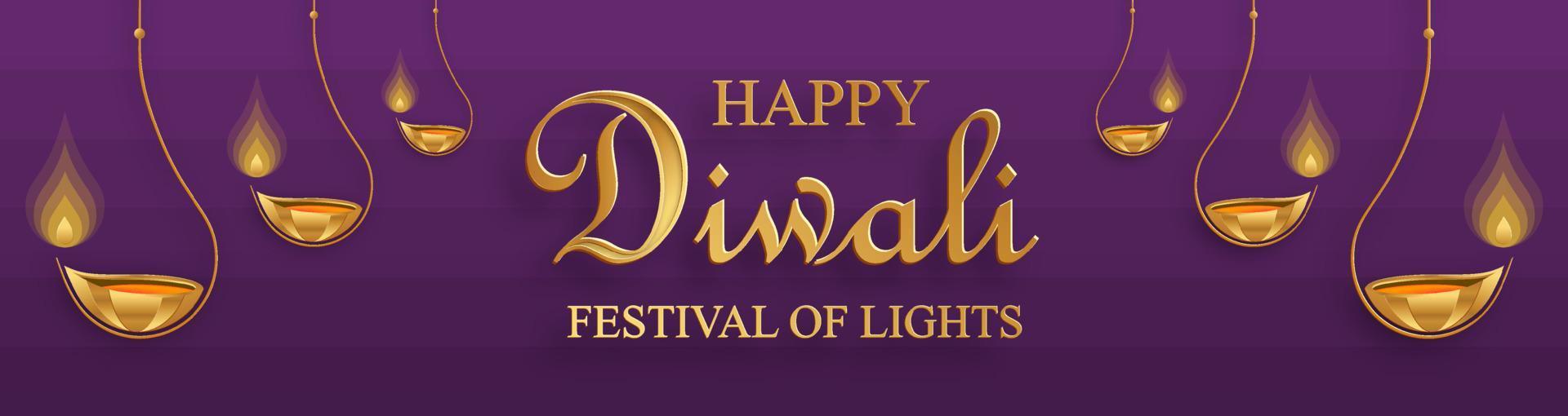 Happy Diwali vector illustration. Festive Diwali and Deepawali card. The Indian festival of lights