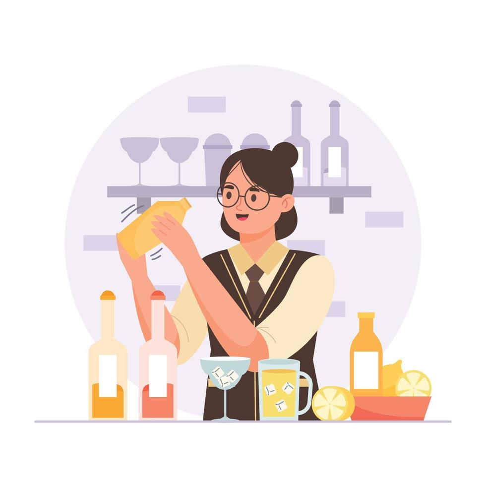 concepto de barman de cócteles vector