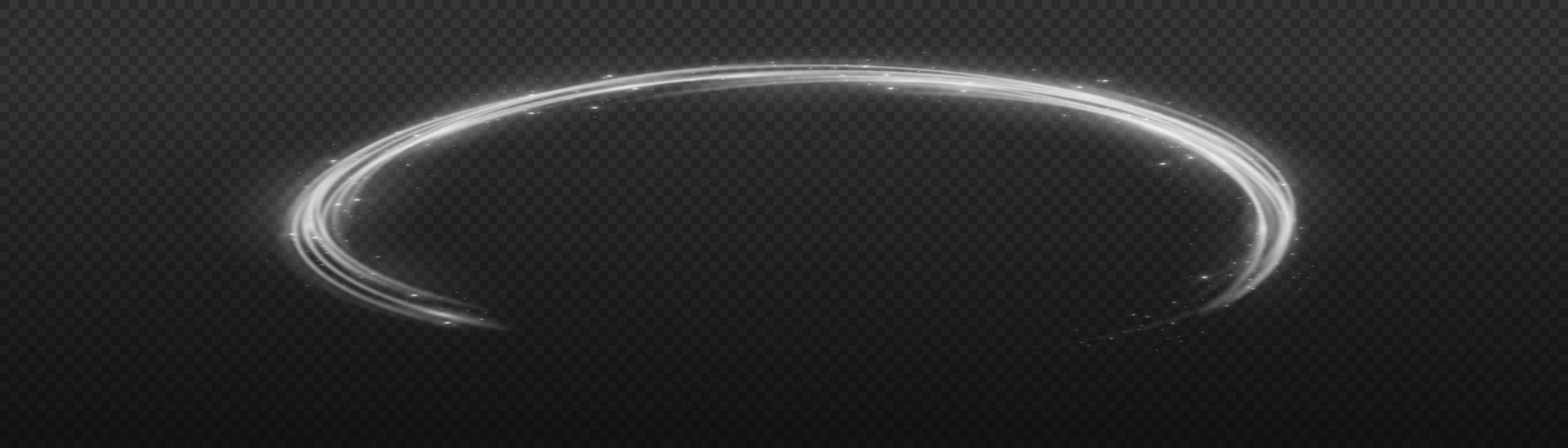 White glowing shiny lines effect vector background. Luminous white lines of speed. Light glowing effect. Light trail wave, fire path trace line and incandescence curve twirl.