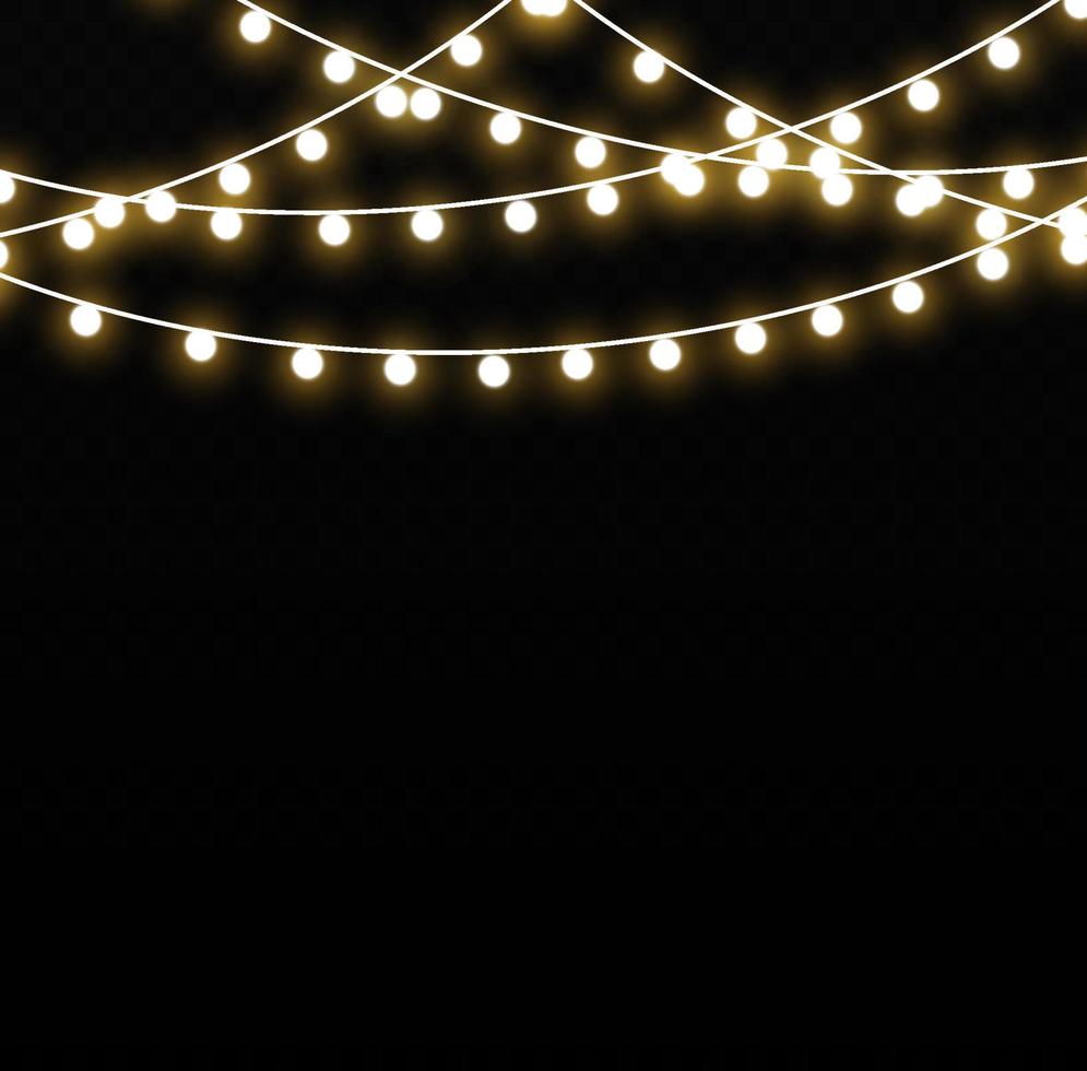 Christmas lights isolated on a transparent background. Christmas glowing garland.for the new year and christmas. light effect. Vector illustration.