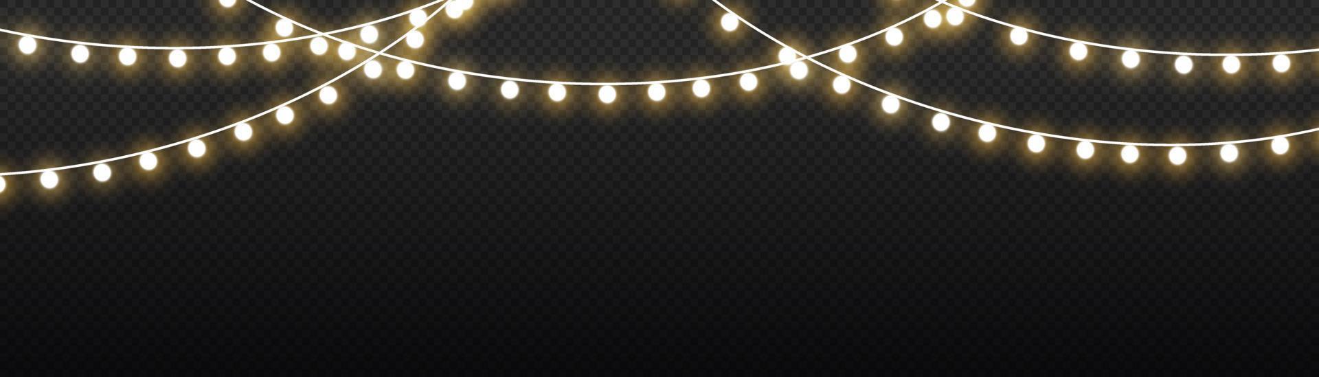 Christmas lights isolated on a transparent background. Christmas glowing garland.for the new year and christmas. light effect. Vector illustration.