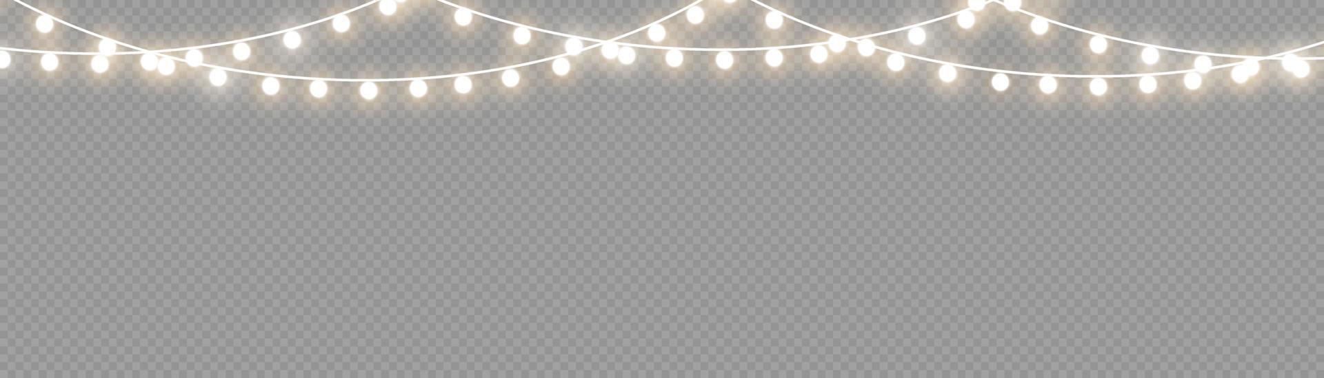 Christmas lights isolated on a transparent background. Christmas glowing garland.for the new year and christmas. light effect. Vector illustration.