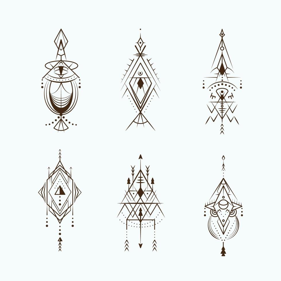 Minimalist Geometric Abstract Line Sticker vector