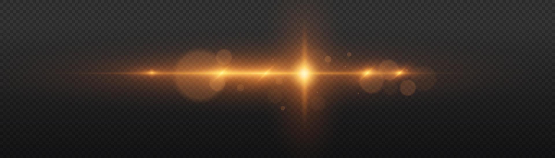 Shining star, sun particles and sparks with highlight effect, golden lights bokeh glitter and sequins vector