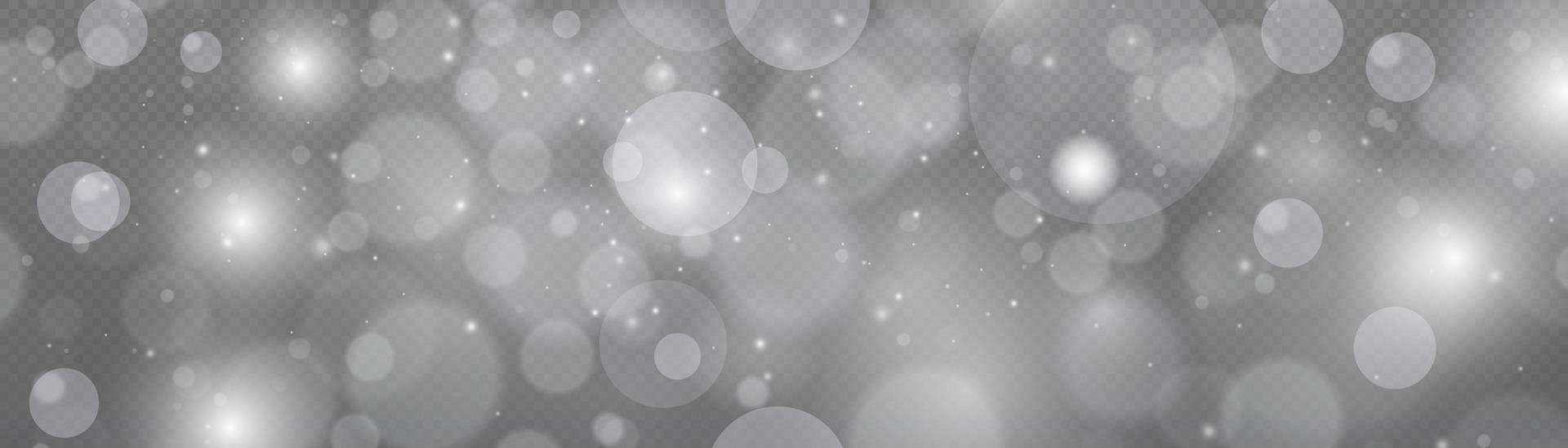 Light abstract glowing bokeh lights. Light bokeh effect isolated. Christmas background from shining dust. Christmas concept flare sparkle vector