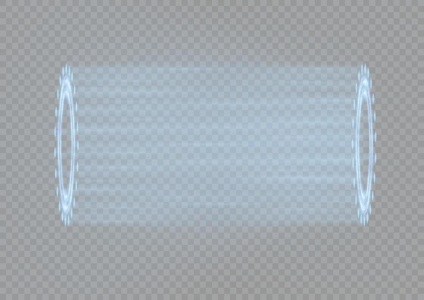 Circular portals, teleport, hologram gadget. Futuristic teleport. Projector HUD or podium for magic circle teleportation. Set of circle holograms.Empty podium light effect vector