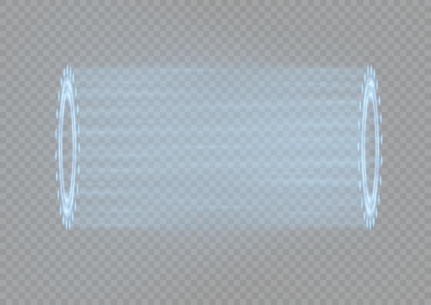 portales circulares, teletransporte, dispositivo de holograma. teletransporte futurista. proyector hud o podio para la teletransportación del círculo mágico. conjunto de hologramas circulares efecto de luz de podio vacío vector