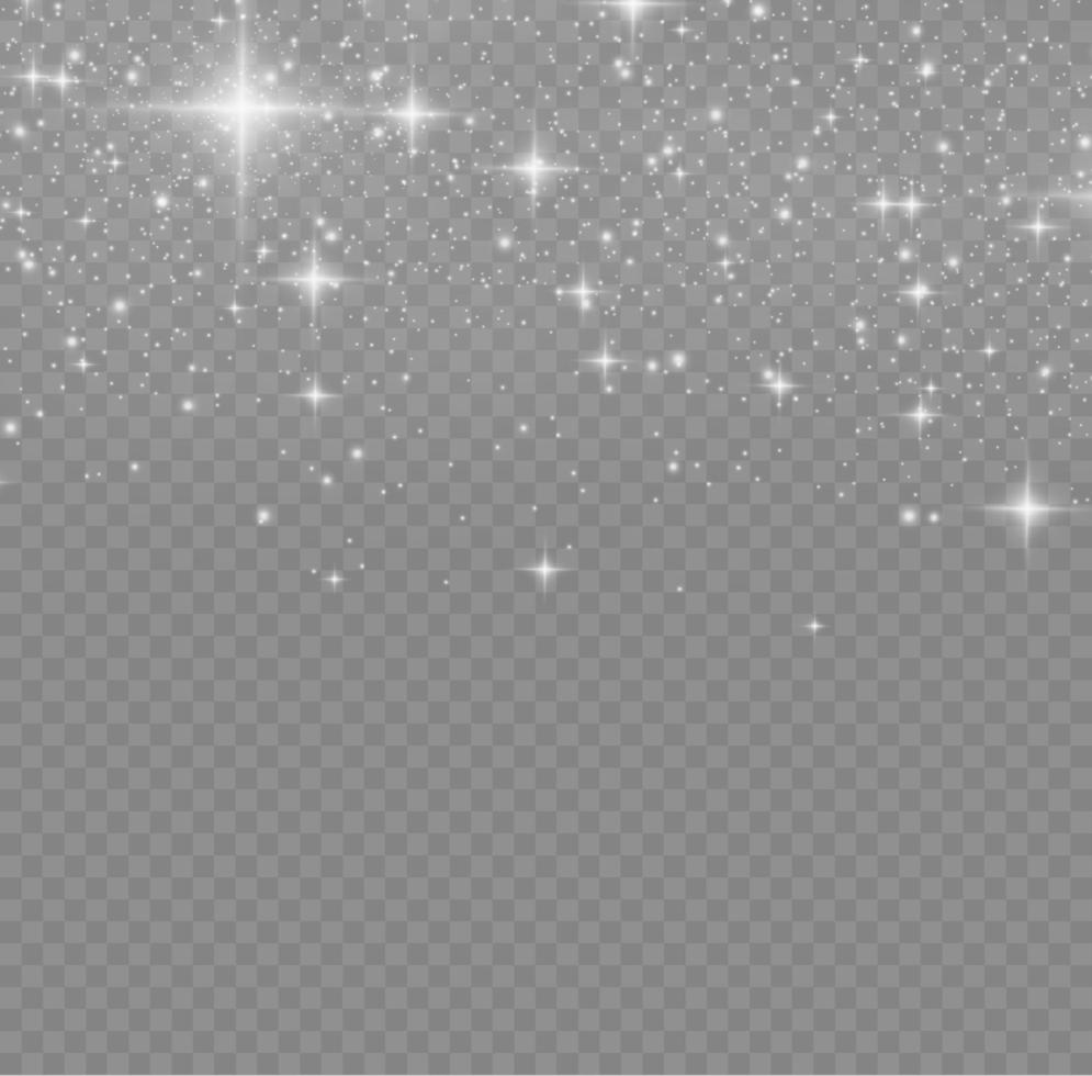 White sparks shine light effect. white dust. Vector sparkles. Christmas abstract smoke and wind pattern. Shiny fairytale dust particles with smoke and yellow color star.