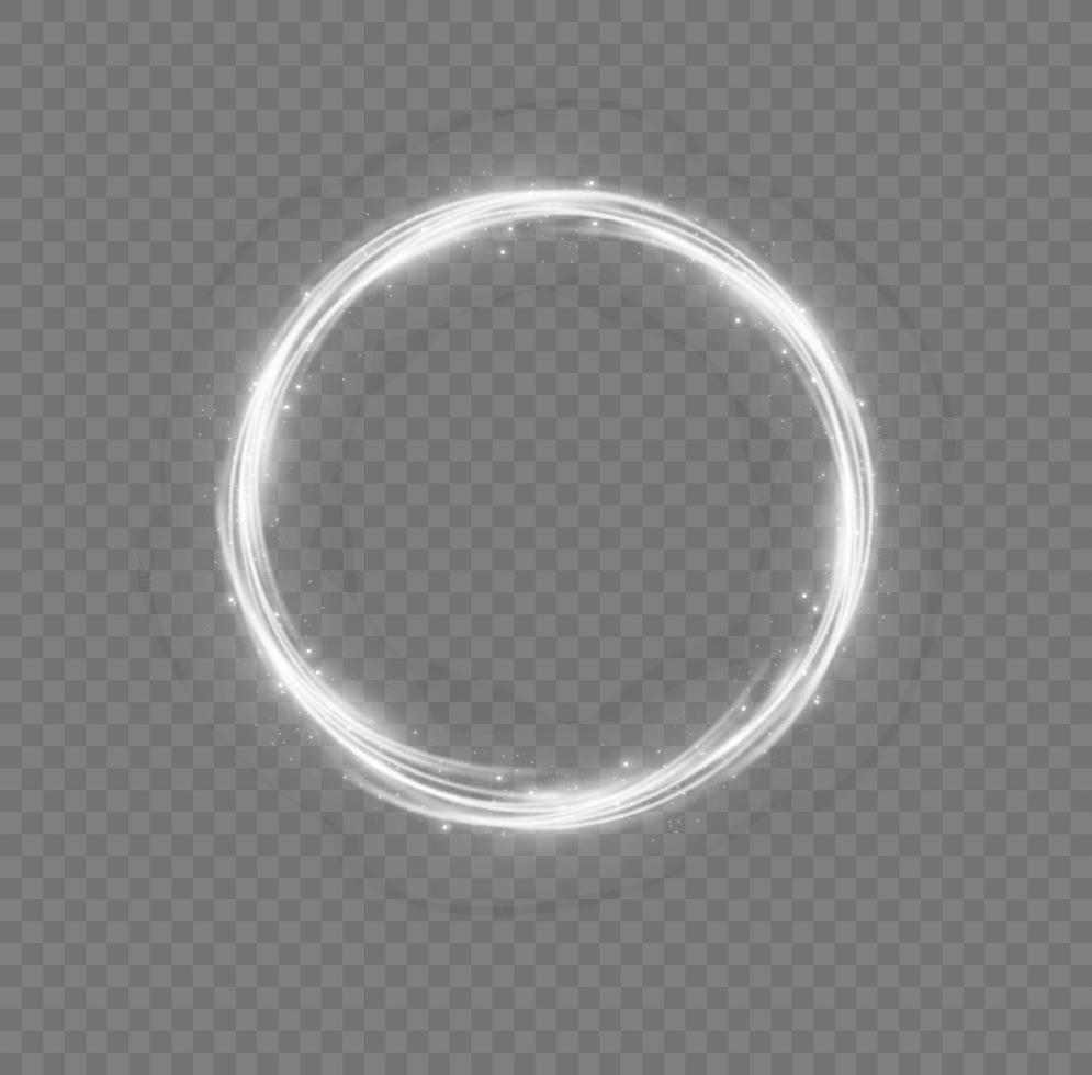 Modern magic witchcraft circle with runes. Ethereal fire portal sign with strange flame spark. Decor elements for magic doctor, shaman, medium. Luminous trail effect. vector