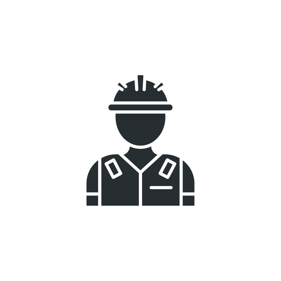 el signo vectorial del símbolo del trabajador de la construcción está aislado en un fondo blanco. color de icono de trabajador de construcción editable. vector