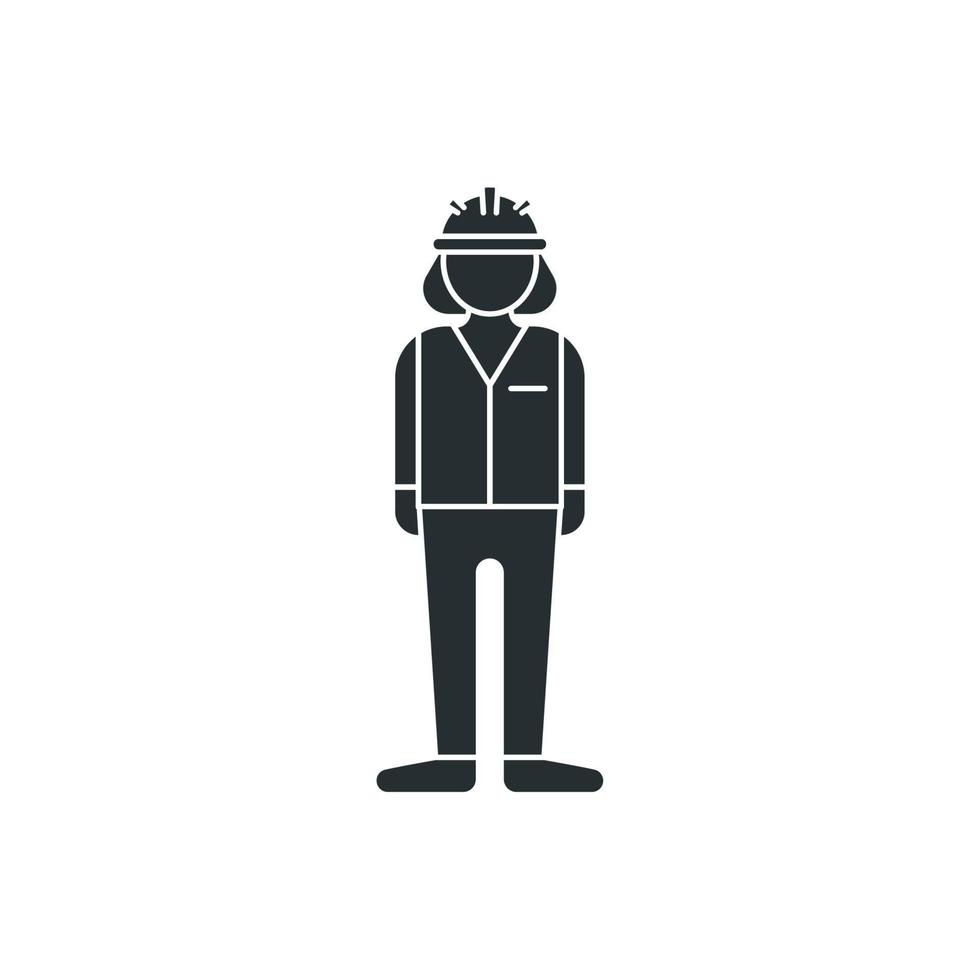 Vector sign of Construction worker symbol is isolated on a white background. Construction worker icon color editable.