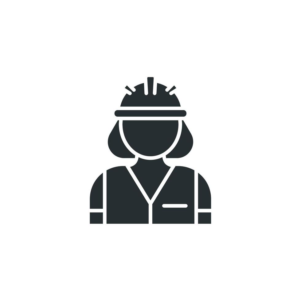 el signo vectorial del símbolo del trabajador de la construcción está aislado en un fondo blanco. color de icono de trabajador de construcción editable. vector