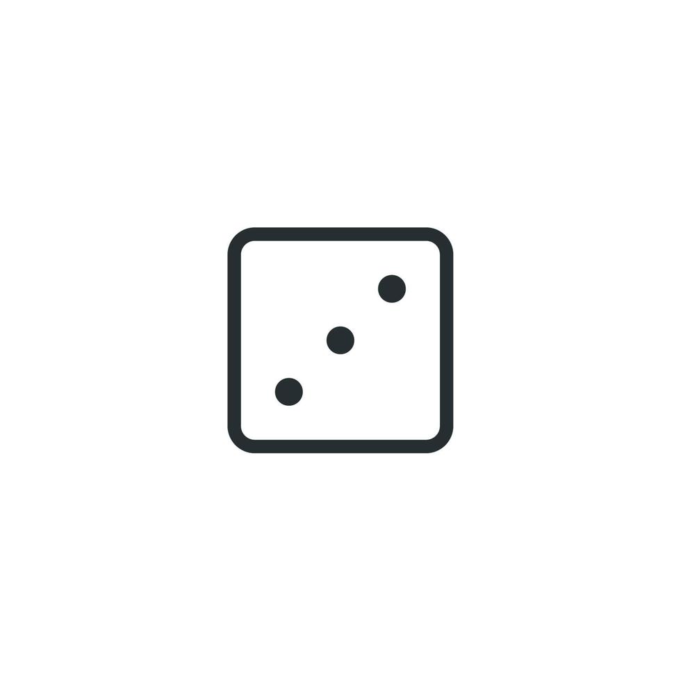 Vector sign of dice symbol is isolated on a white background. dice icon color editable.