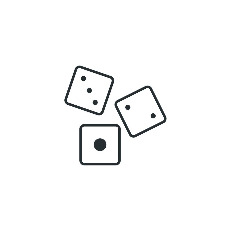 Vector sign of dice symbol is isolated on a white background. dice icon color editable.