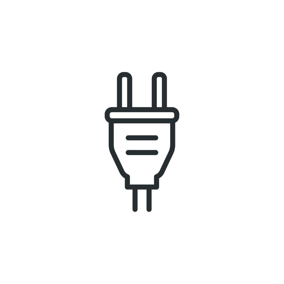 Vector sign of plug symbol is isolated on a white background. plug icon color editable.