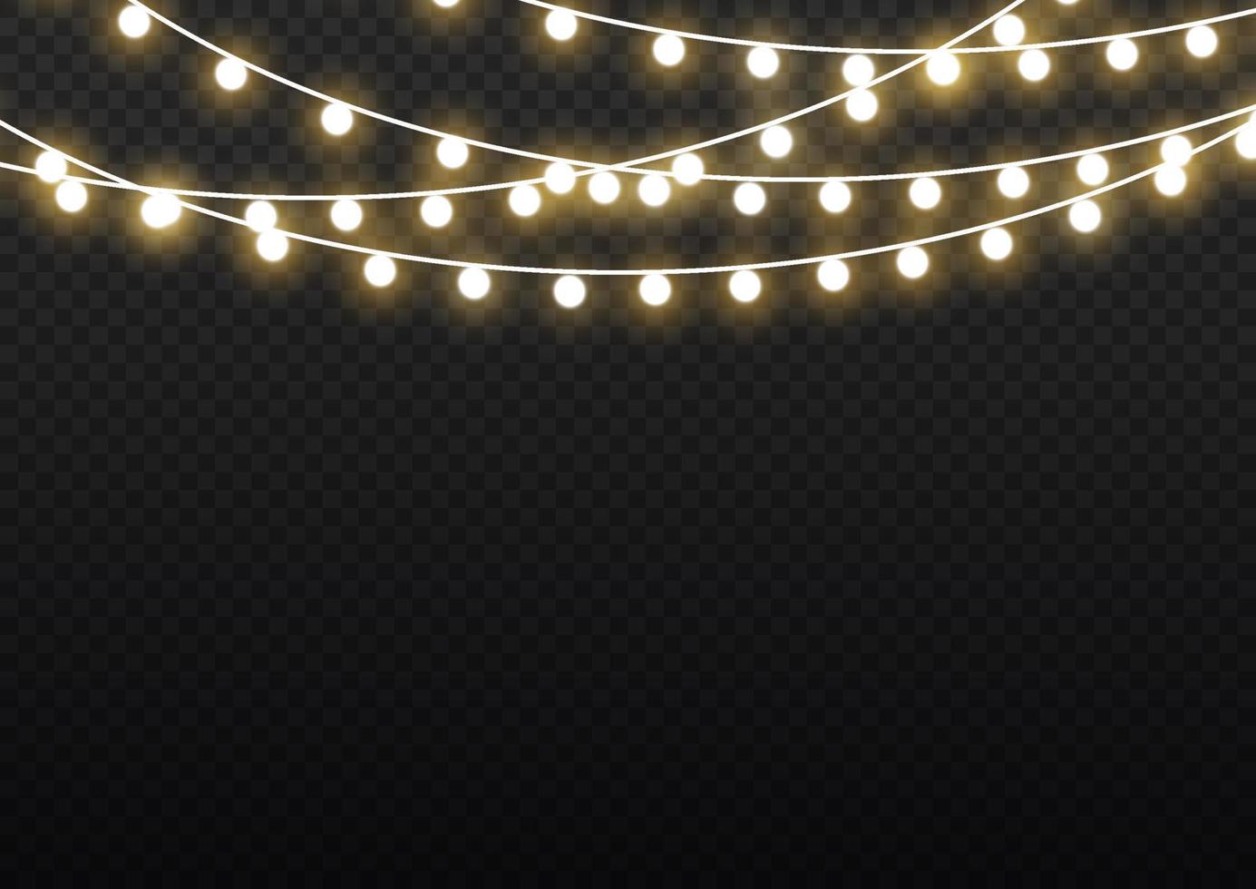 Christmas lights isolated on a transparent background. Christmas glowing garland.for the new year and christmas. light effect. Vector illustration.