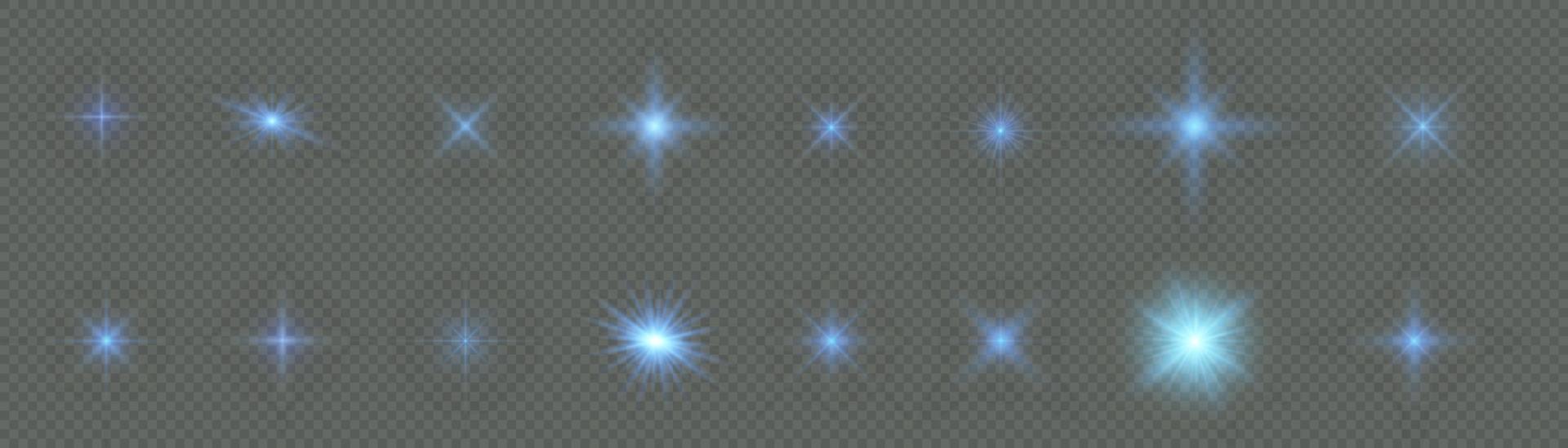 conjunto de efectos de luz transparente blanca aislada brillante, destello de lente, explosión, brillo, línea, destello solar, chispa y estrellas. diseño abstracto de elementos de efectos especiales. rayo de brillo con relámpago vector