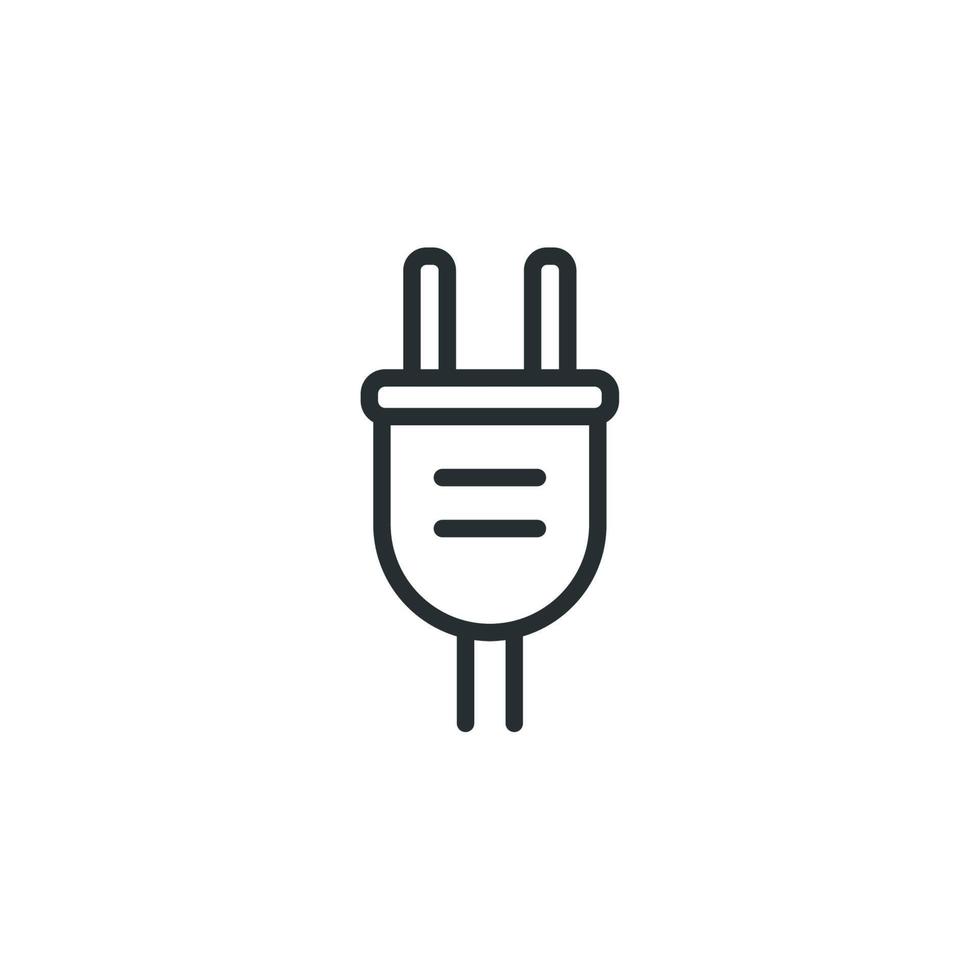 Vector sign of plug symbol is isolated on a white background. plug icon color editable.