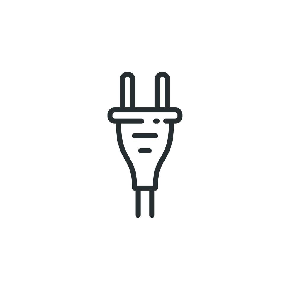 Vector sign of plug symbol is isolated on a white background. plug icon color editable.