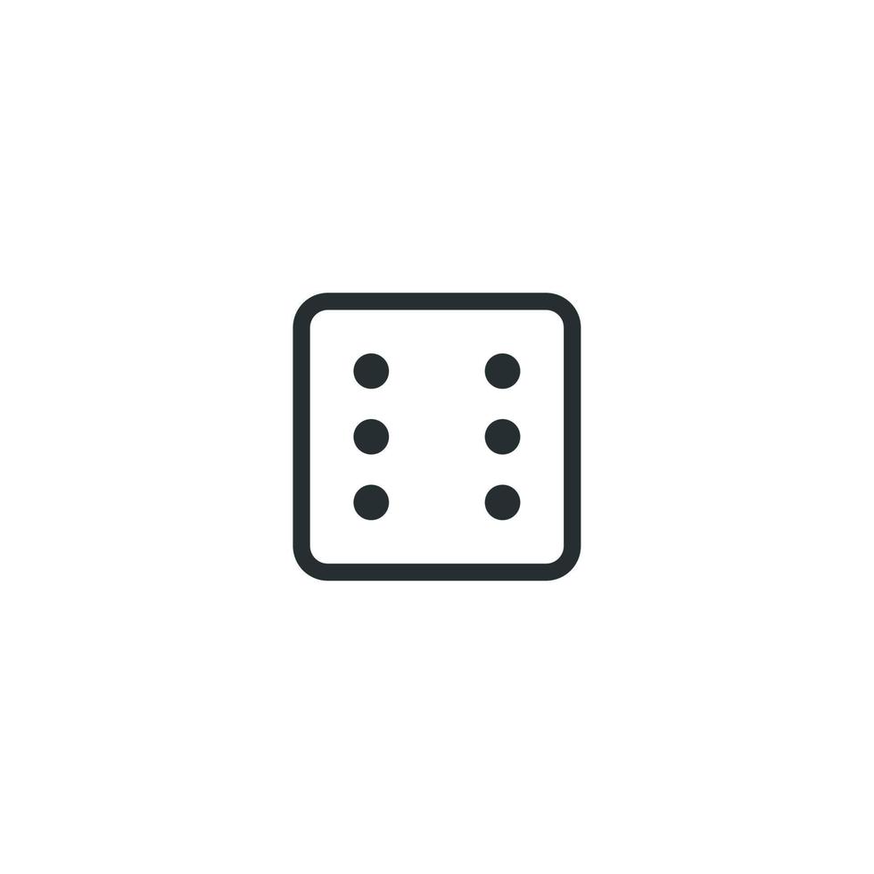 Vector sign of dice symbol is isolated on a white background. dice icon color editable.