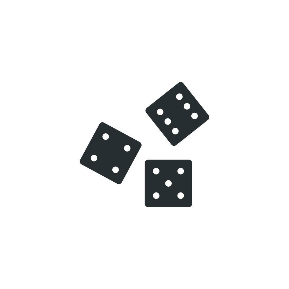 Vector sign of dice symbol is isolated on a white background. dice icon color editable.