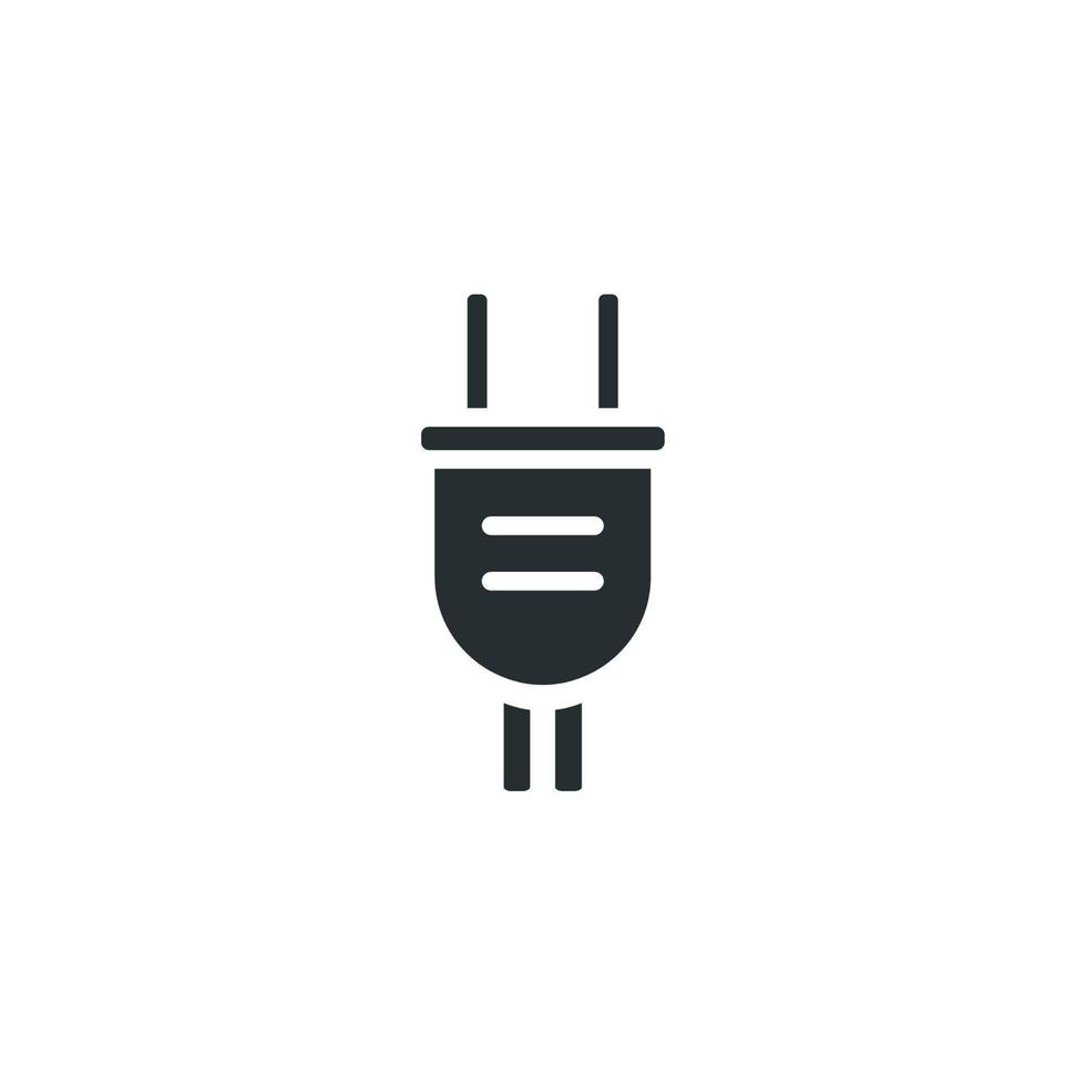 Vector sign of plug symbol is isolated on a white background. plug icon color editable.