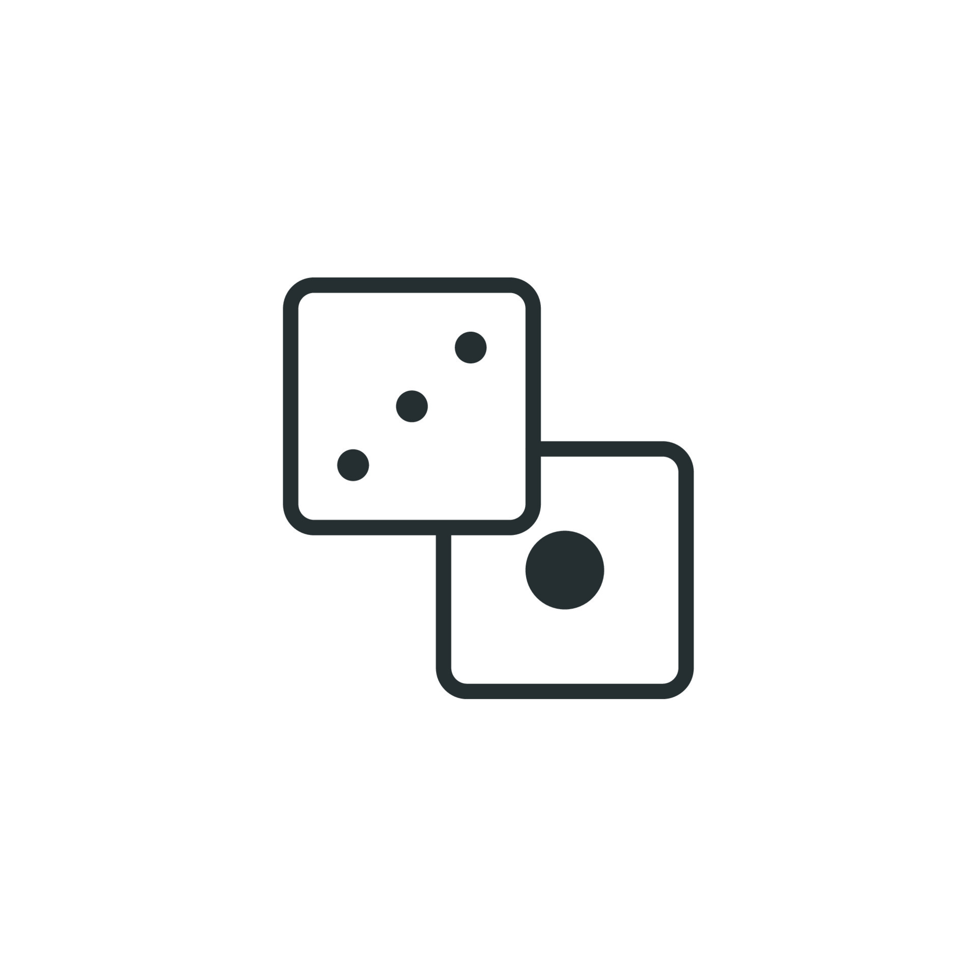 Vector sign of dice symbol is isolated on a white background. dice icon