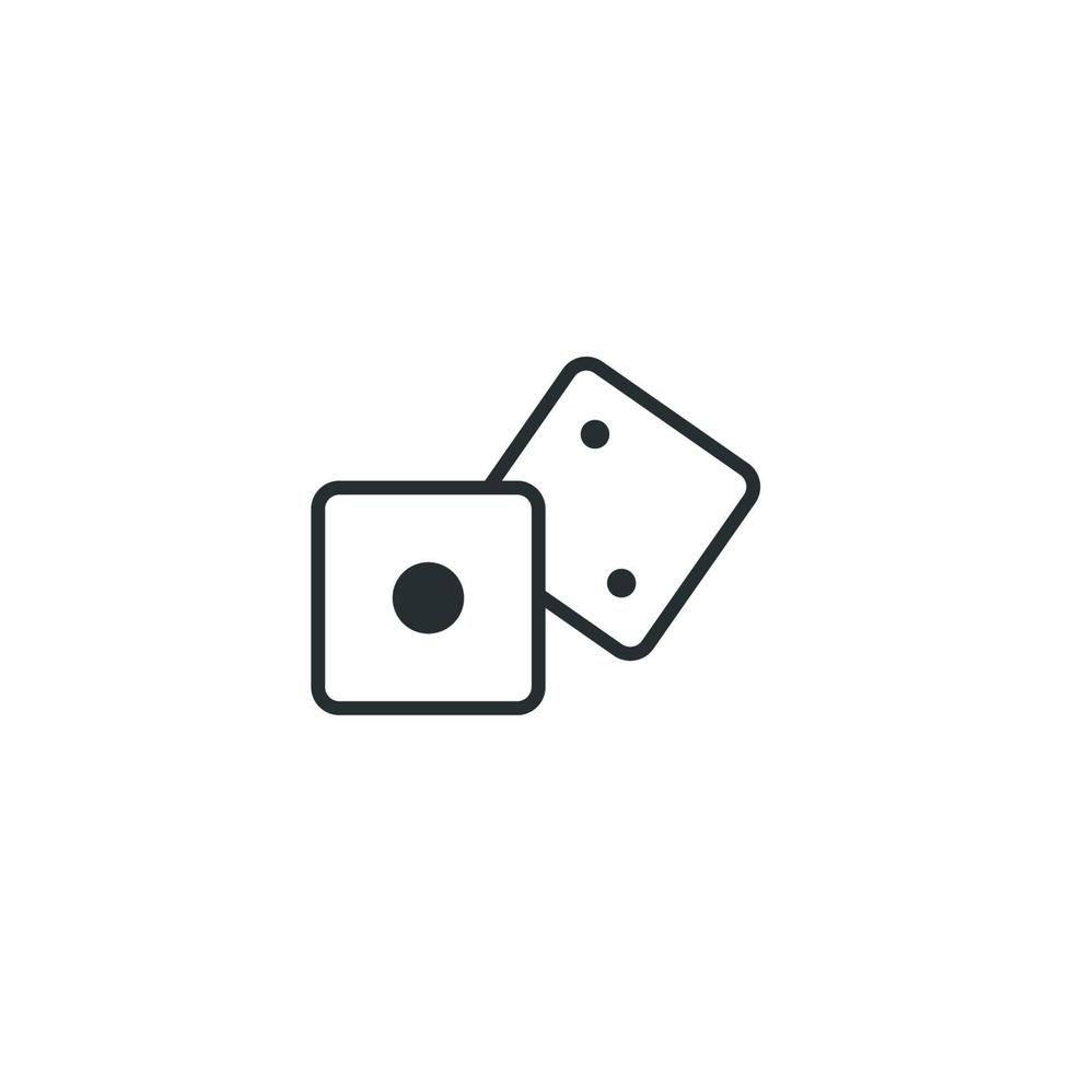 Vector sign of dice symbol is isolated on a white background. dice icon color editable.