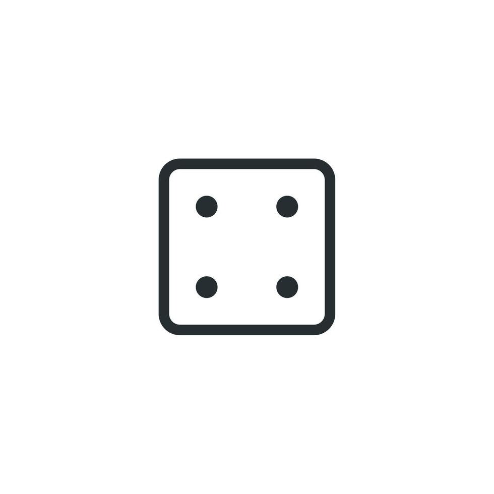 Vector sign of dice symbol is isolated on a white background. dice icon color editable.