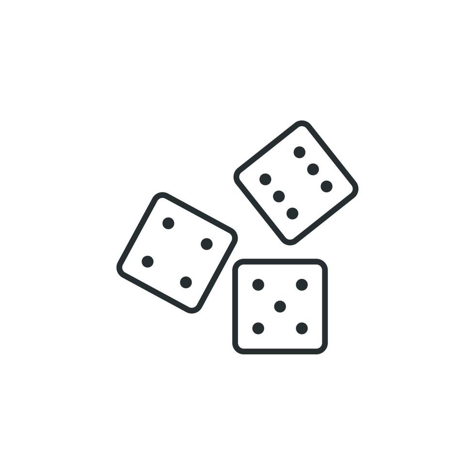 Vector sign of dice symbol is isolated on a white background. dice icon color editable.