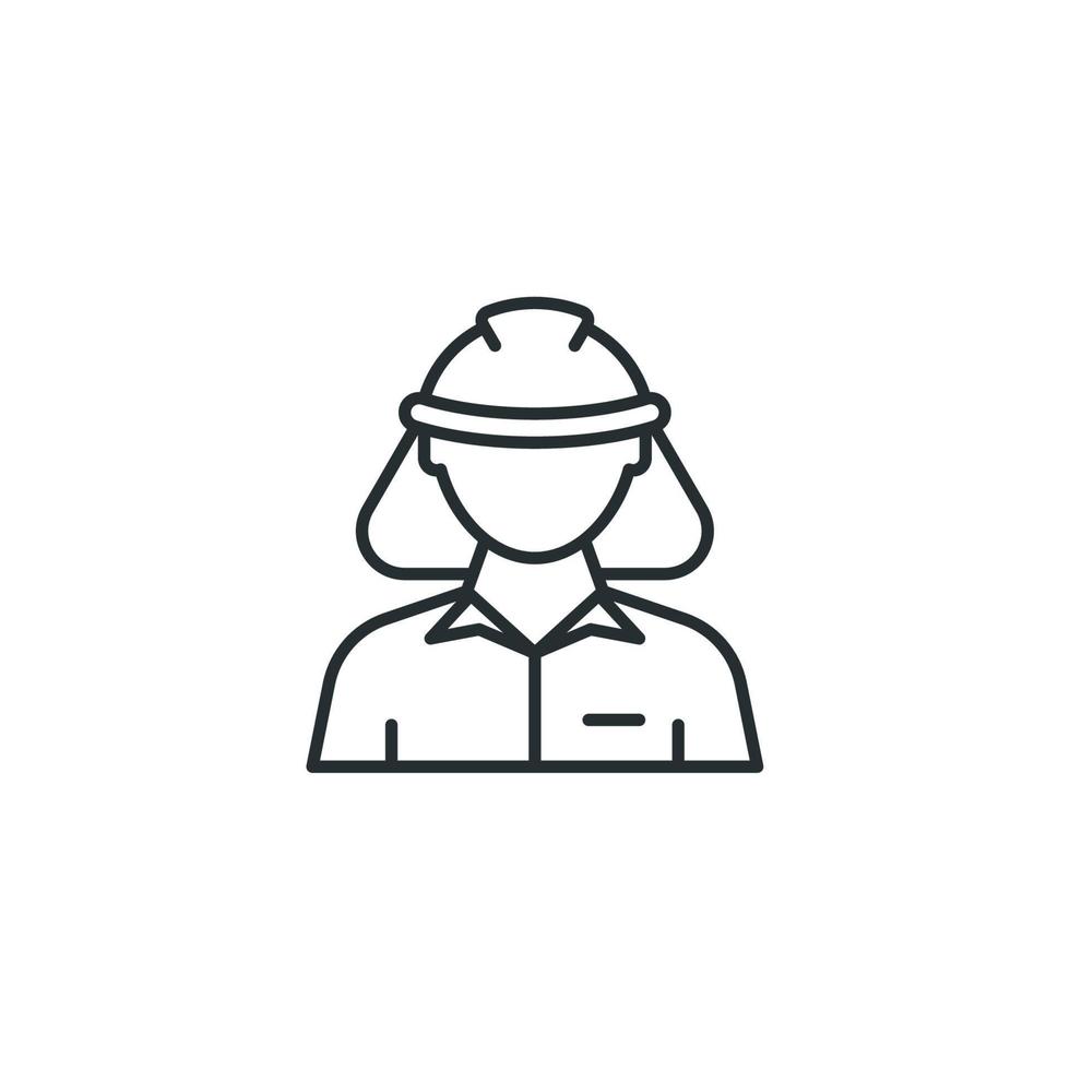Vector sign of Construction worker symbol is isolated on a white background. Construction worker icon color editable.