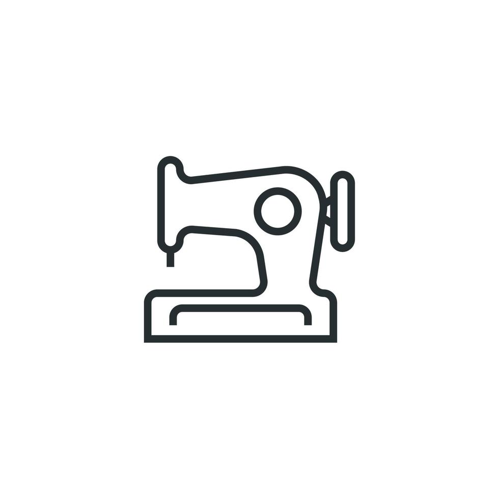 el signo vectorial del símbolo de la máquina de coser está aislado en un fondo blanco. color del icono de la máquina de coser editable. vector