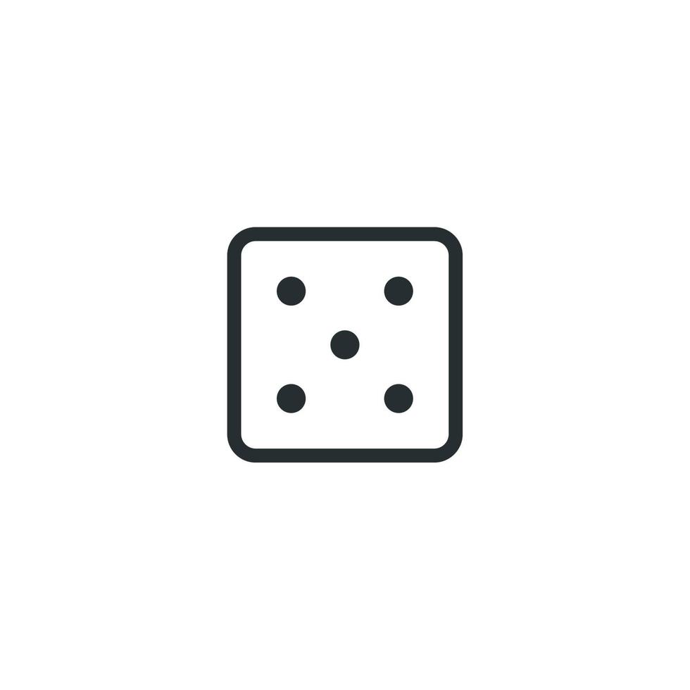 Vector sign of dice symbol is isolated on a white background. dice icon color editable.