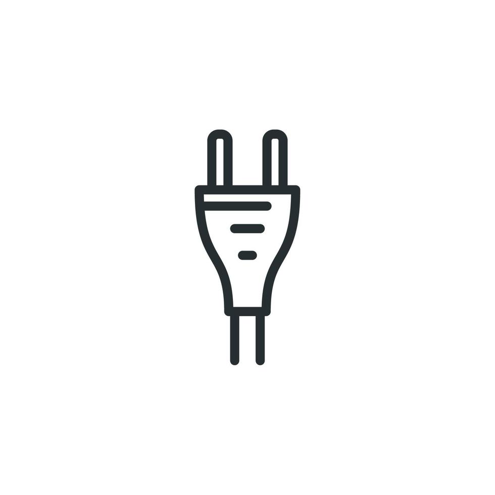 Vector sign of plug symbol is isolated on a white background. plug icon color editable.