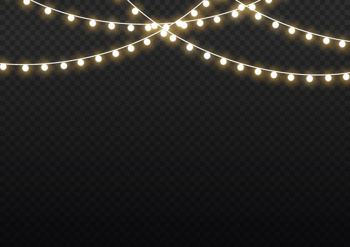 Christmas lights isolated on a transparent background. Christmas glowing garland.for the new year and christmas. light effect. Vector illustration.