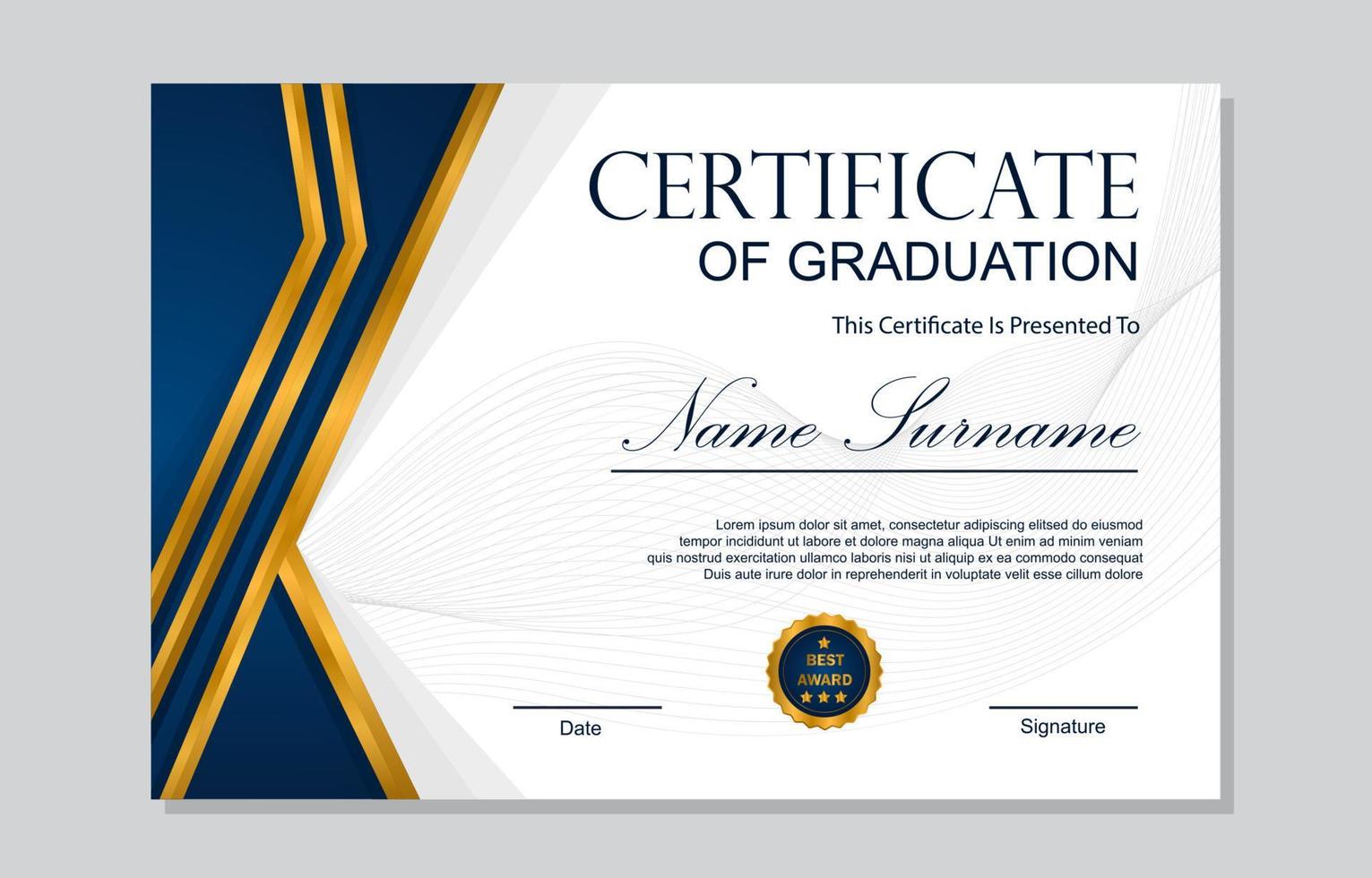 Graduation Certificate Template vector