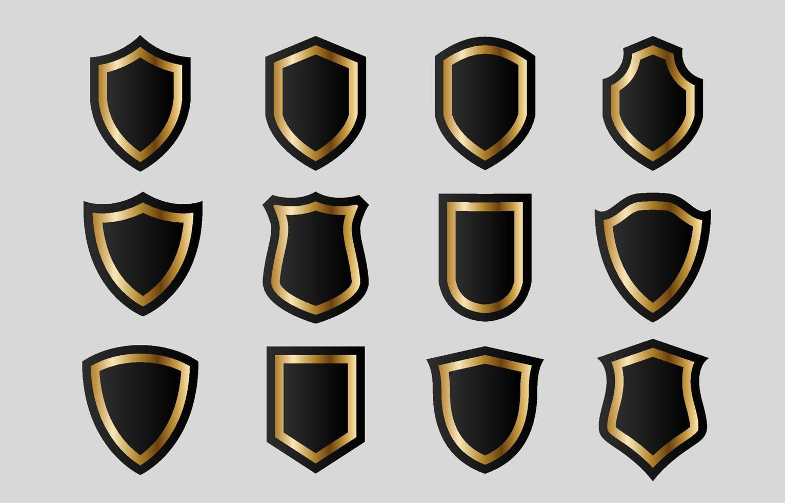 elemento de conjunto de iconos de escudo vector