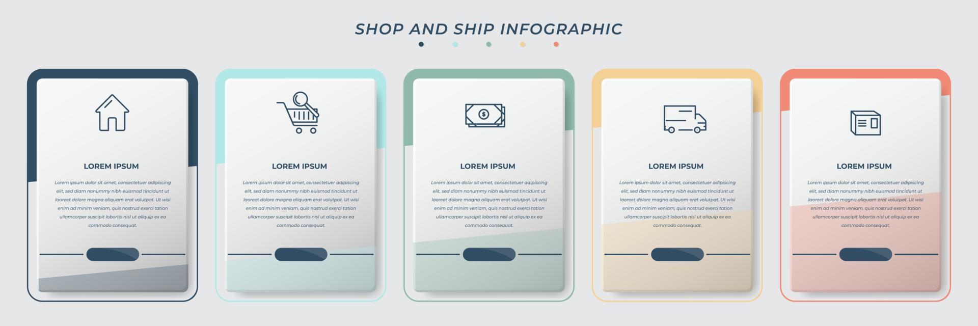Business infographic template in rectangle design with colorful background design vector