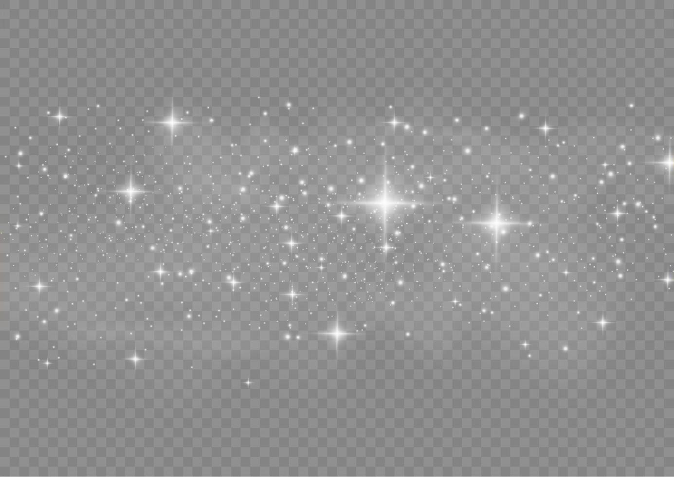 White sparks shine light effect. white dust. Vector sparkles. Christmas abstract smoke and wind pattern. Shiny fairytale dust particles with smoke and yellow color star.