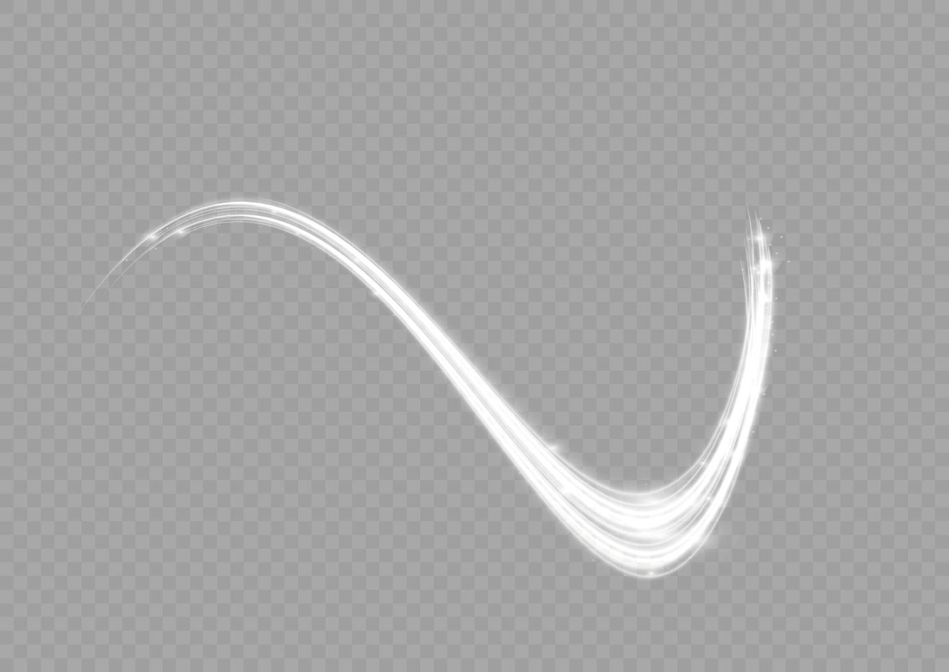 White glowing shiny lines effect vector background. Luminous white