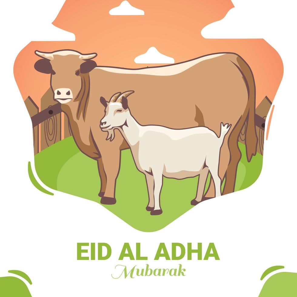 eid al adha banner greeting design template islamic holy month vector