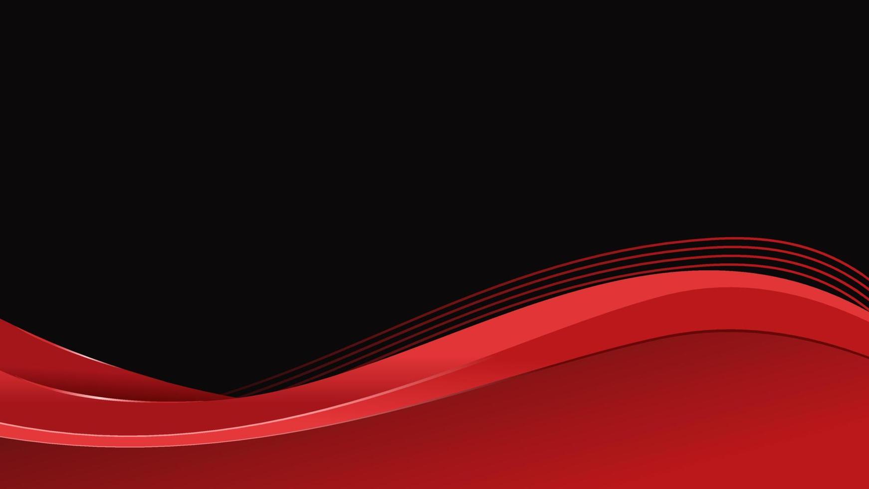 Abstract red black wave background template design vector