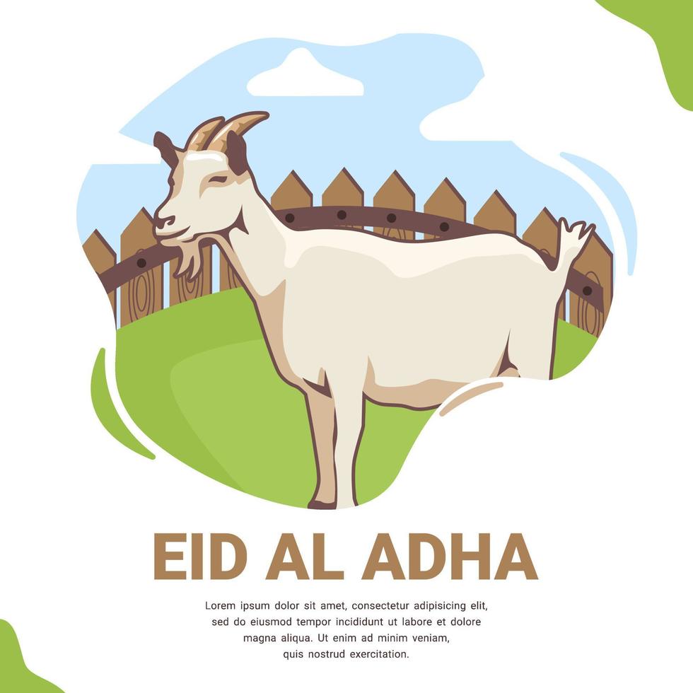 Eid al adha poster greeting card moslem culture vector illustration