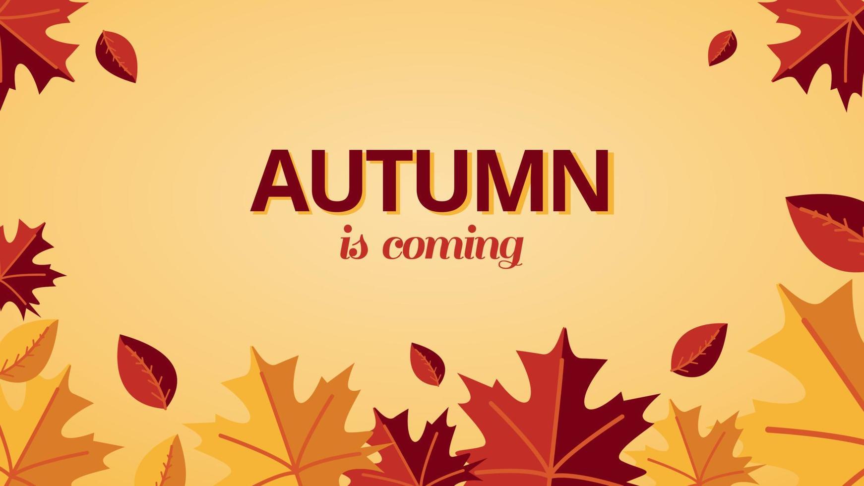 Autumn is coming banner template design vector