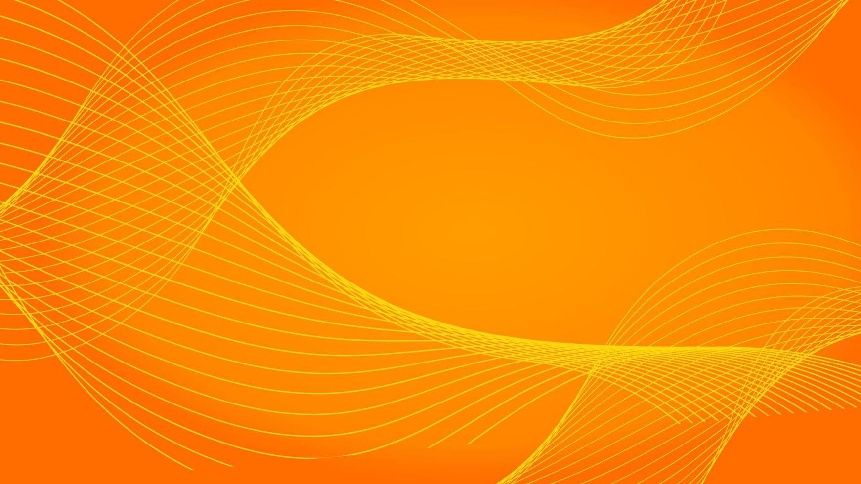 fondo de línea de curva de onda naranja abstracta vector