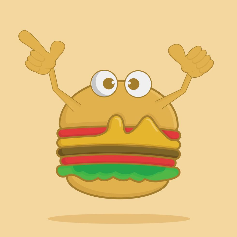 icono mascota hamburguesa icono kawaii, adecuado para eventos de mascotas, etc. vector