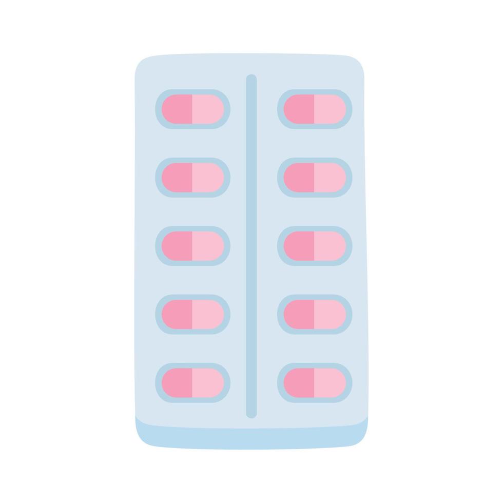 cápsulas de color rosa drogas vector