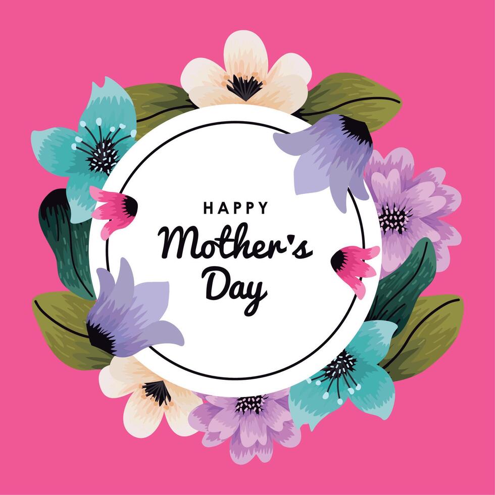 mothers day lettering frame vector